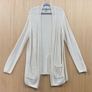 Sahalie Women's Cream Cardigan Sweater